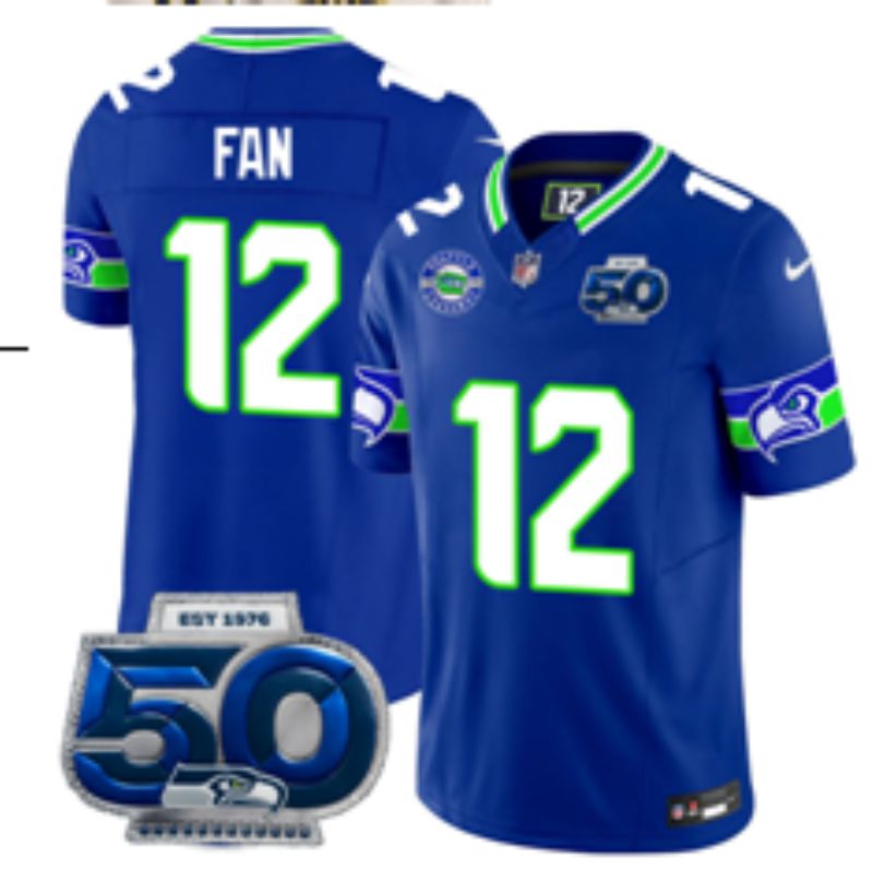 Men 2025 Seattle Seahawks #12 Fan Blue Third Generation Nike Limited NFL Jersey style 01